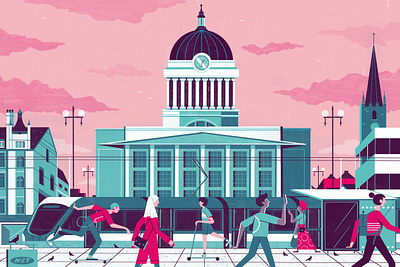 Nottingham City Header - Culture Trip colour design editoral editorial illustration illustration nottingham print travel