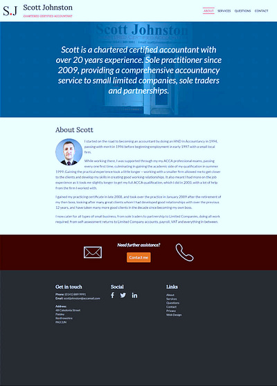 Scott Johnston Chartered Certified Accountant branding html5 php ui web design web development