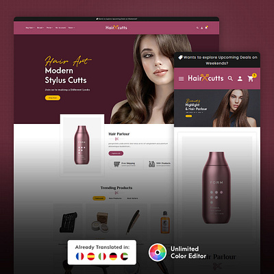 00 FrontsideHair Cutts & Salon – eCommerce Responsive Theme ecommerce hair cutts modern opencart prestashop responsive salon shopify style templatetrip woocommerce wordpress