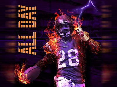 AP AD all day fire minnesota nfl photoshop poster vikings