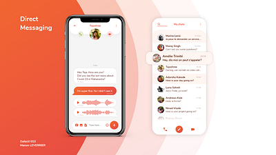 DailyUI 013 Direct messaging application daily ui dailyui dailyui 013 direct message direct messaging message mobile ui voice message