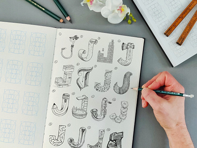 16 Types of Letter J calligraphy design hand lettering illustration lettering logo type typography