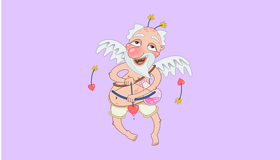 HAPPY CUPID character character design cupid flat flatdesign illustration