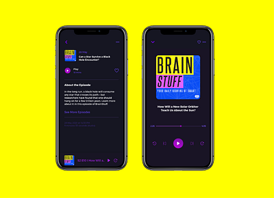 Podcast Application app app design application curated dark mode dark theme dark ui darkmode design interaction interaction design interface mobile mobile app mobile ui podcast podcast app ui ui design uiux