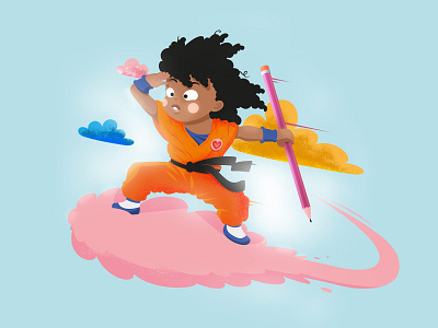 Hello dribbble ! colorful dbz first shoot hello hello dribbble illustration mixed media vector