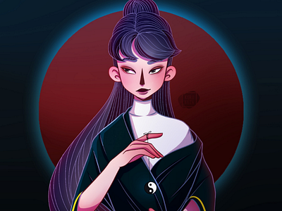 Yin Yang art artist character art digital art illustration