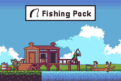 Free Fishing Pixel Art Pack 2d character game game assets game design gamedev indie game pixel art platformer sprite