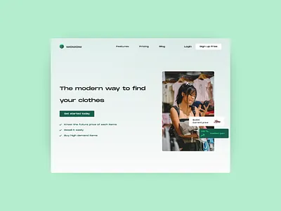 WOWOW - Clothes Finder clothes clothes finder finder header home ui ui design website