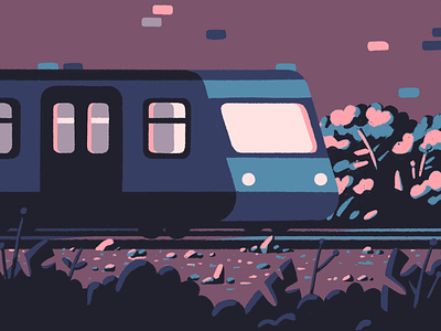 Gone Tomorrow art artist city dark gif illustration illustrator light loop priya mistry train trains urban