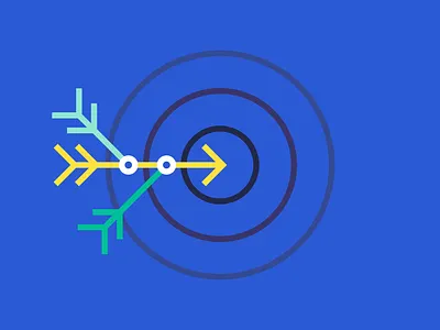 Why ask why arrows illustraion lineart okr strategy target