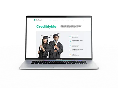 CrediblyMe blockchain ui website website design