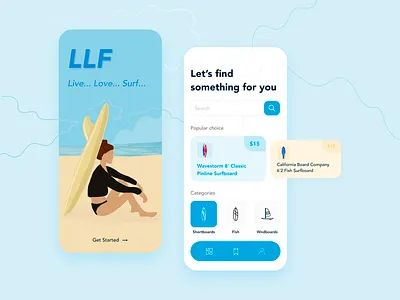 IOS App Concept android app app design concept dashboard design flat illustration illustration design interface ios mobile search sport surfing ui ux