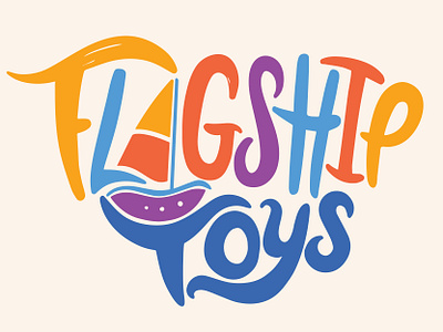 Flagship Toys Logo boat branding branding design childrens illustration design digital flag flagship hand lettered logo handlettering illustration lettering logo procreate sail ship toys type