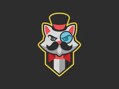 GentleCat bogie bogielicious cat gentleman illustration logo vector vintage