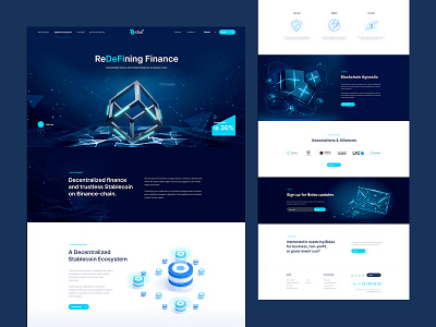 Bidao - Decentralized finance Webdesign blokchain design finance landin page ui ux web webdesign