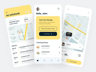 Shipment Tracking App #3 adobexd app app design cargo clean delivery goods new online order popular road shipment schedule shipment shipment app tracking app tracking number truck ui ui ux