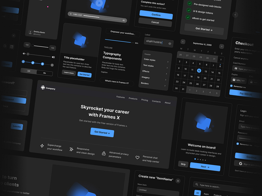 Frames X — Dark/Light Theme Components by Bunin Dmitriy on Dribbble