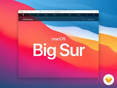 Safari Big Sur - Mockup app apple big sur browser chrome design desktop macos mockup resource safari sketch uikit web webdesign website