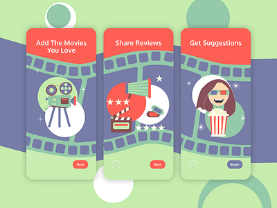 Movie Review App Onboarding app branding design icon illustration mobile mobile app onboarding phone product design tutorial ui ux vector web design webdesign