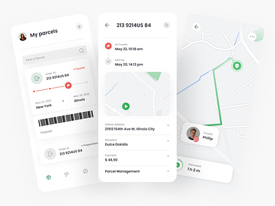 Shipment Tracking Application #5 adobexd app app design cargo clean delivery goods new online order popular road shipemnt schedule shipment shipment app tracking app tracking number truck ui ui ux