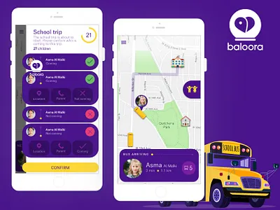 Baloora- School Bus Tracking App mobile app mobile application mobile appplication development school app tracking app