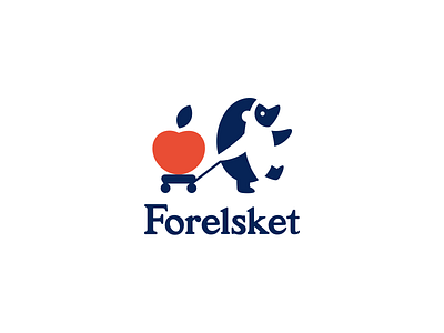 Forelsket apple baby branding cute food fruit hedgehog logo logotype