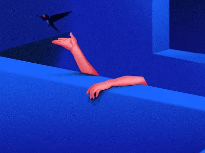 Hope architecture art bird blue conceptual design digital illustration illustration texture