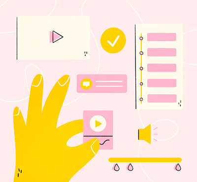 Video Creators creators editorial illustration illustration pink procreate videos yellow