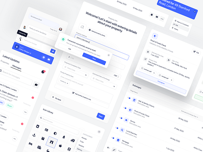 Property Dashboard Components atomic design cards clean component component design component library components dashboard design design system flat minimal property property management simple ui ui elements ux web