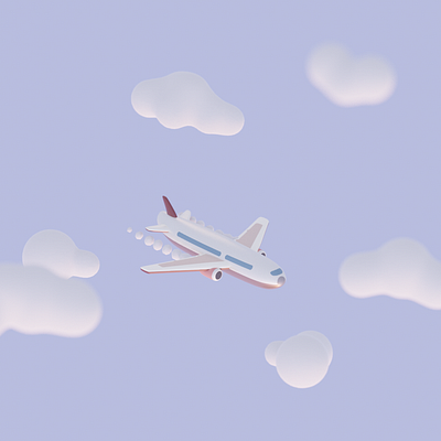 Cute Plane 3d art blender3d cute illustration plane toy design