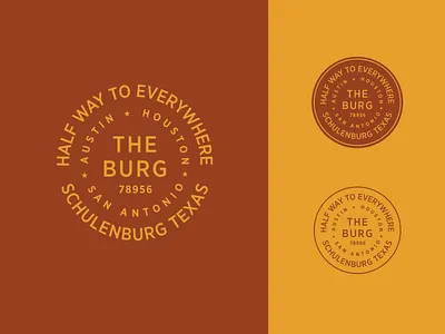 The Burg austin badge branding crest houston san antonio sticker texas typography