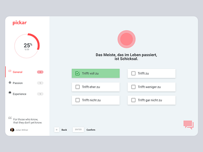 Pickar elle ask asking dashboard dashboard app design recruitment survey ui user experience ux web
