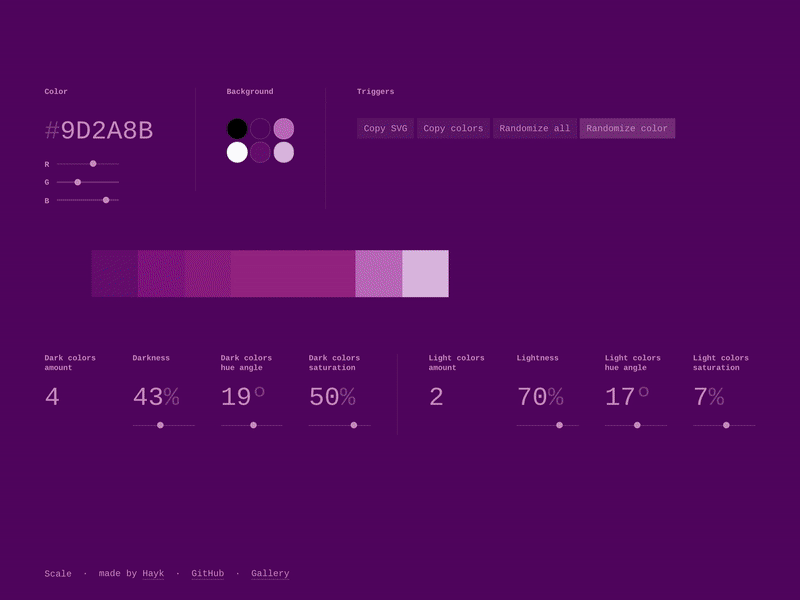 Scale v2 colors generative design generator react scale tool