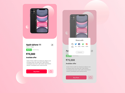 Day 10: Social share 010 daily 100 challenge dailyui day010 design ecommerce ecommerce app mobile app mobile ui product design shopping socialshare ui ux