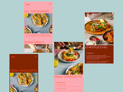 recipe app exploration app brand branding design food food app mobi mobi ui typography ui user interface