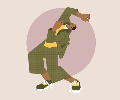 Dancing Man design flat illustration vector