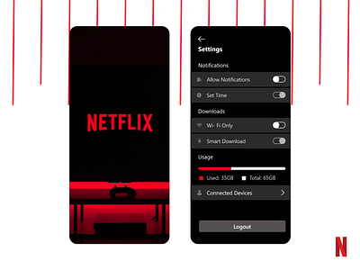 Daily UI- 007 (Settings) branding chart graph icon logo netflix setting ui ux