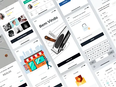 Hair App android app app clean design design app hair ios app minimal mobile typography ui user experience user interface design ux