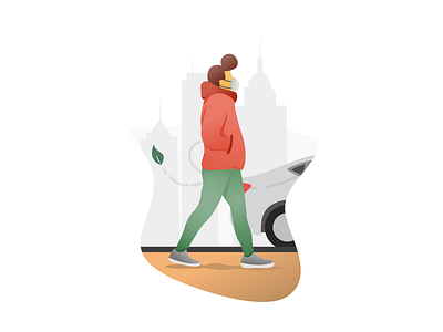 Ready for New Normal ? art car character city coronavirus cute design flat flatdesign gradient illustration man mask new normal