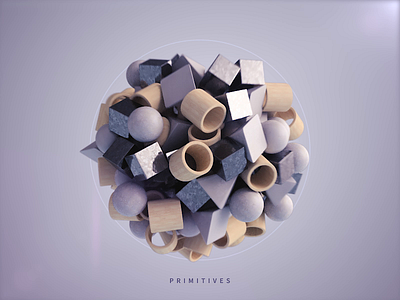 Primitives 3d 3dsmax abstract animation design illustration primitives render shapes vray webshocker