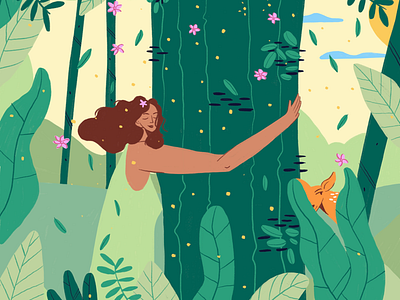 Hugging trees botanic character hug nature parks tree