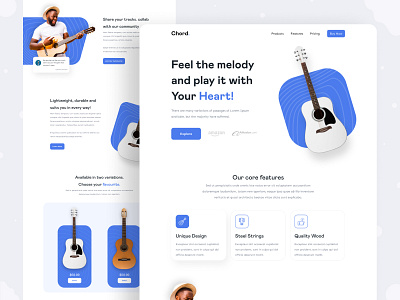 Chord - Product Web Page UI branding clean ui colors design graphic design instrument landing page music musical instrument product design typogaphy ui uiux user experience user interface ux visual identity web web design website