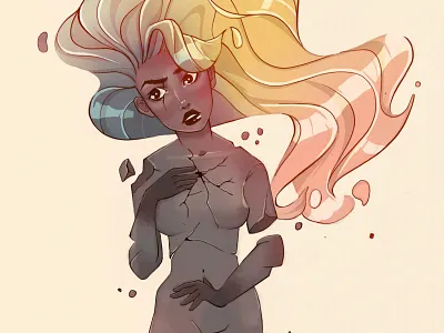 Cracked art artwork character design digital illustration digital painting digitalart digitalpainting drawing illustration lineart linework painting portrait art portrait illustration statue