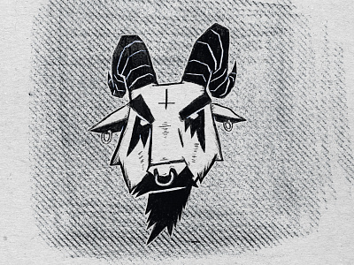 goat black dark evil goat heavy ink inktober metal satan satanic
