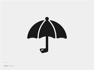 Golf And Umbrella Logo Designs clean design combination creative logo eye catching for sale fun golf logodesign smart umbrella unique logo