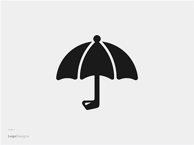 Golf And Umbrella Logo Designs clean design combination creative logo eye catching for sale fun golf logodesign smart umbrella unique logo