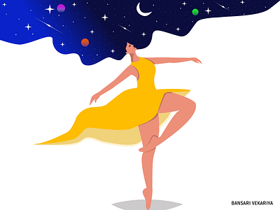 galaxy girl animation app art design digitalart figma galaxy girl graphicdesign icon illustration illustrator logo photoshop stars ui ux vectors visual design visualization