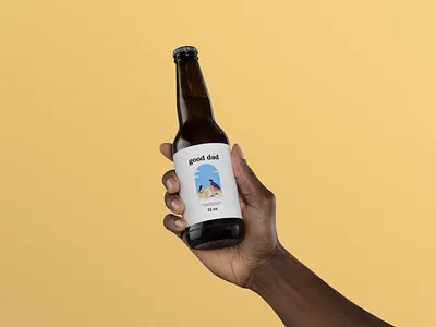 Good Dad Beer Bottle beer bottle brand brand identity branding design illustration ipa packaging design personalized
