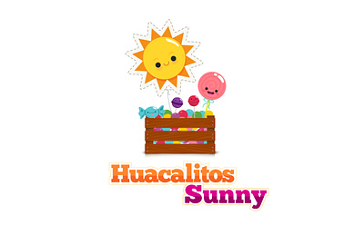 Huacalitos Sunny baloon brand color cute happy huacal illustraion kawaii logo logo design logotype stroke sun