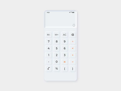 Skeuomorphic Calculator 100daysofui calculator calculator app dailyui neomorphic neomorphism skeuomorphic skeuomorphism